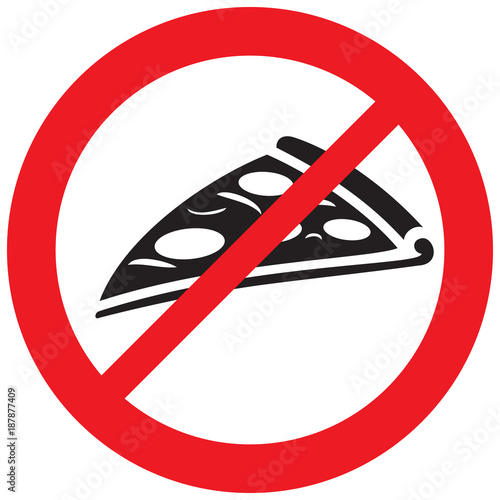 no fastfood sign (pizza not allowed sign, prohibition icon)