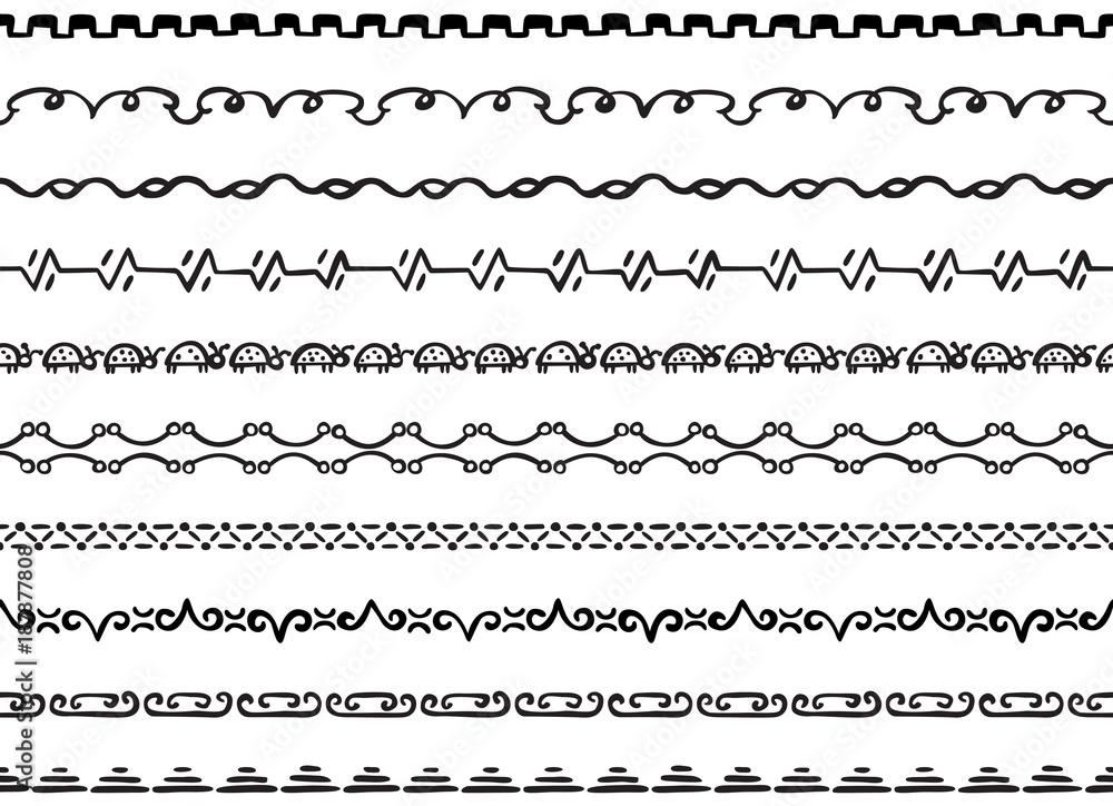 Illustrated seamless borders Illustrated seamless borders