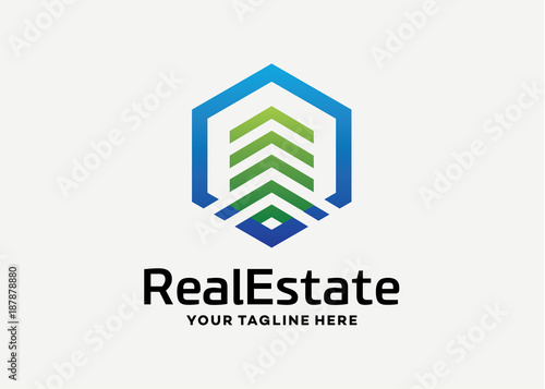 Real Estate Logo Template Design Vector, Emblem, Design Concept, Creative Symbol, Icon © AikStudio