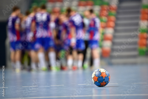 The ball during handball match time .