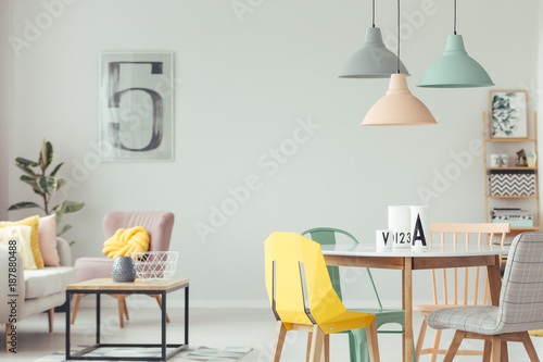Colorful dining room interior