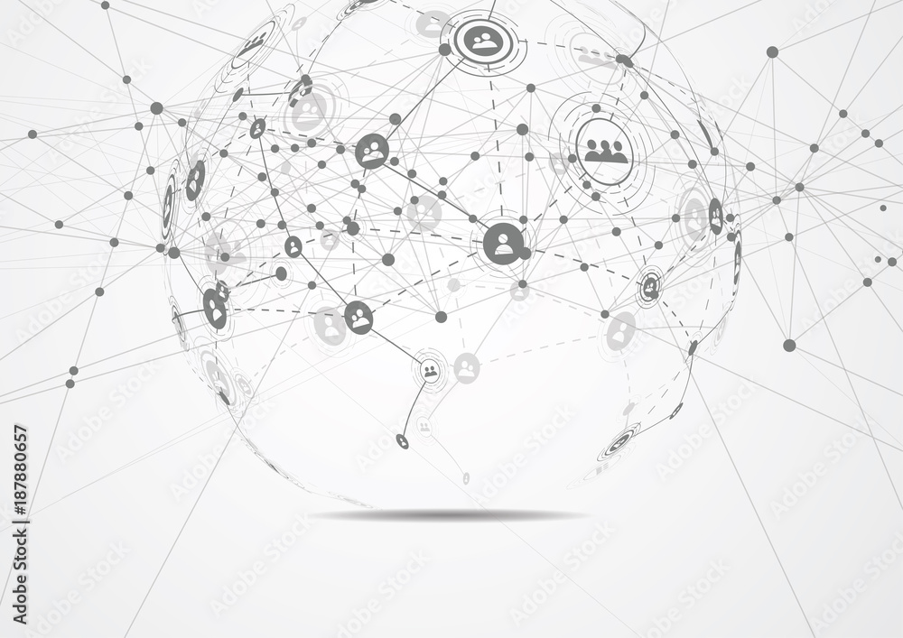 Global network connection. World map point and line composition concept of global business. Vector Illustration Global network connection. World map point and line composition concept of global business. Vector Illustration