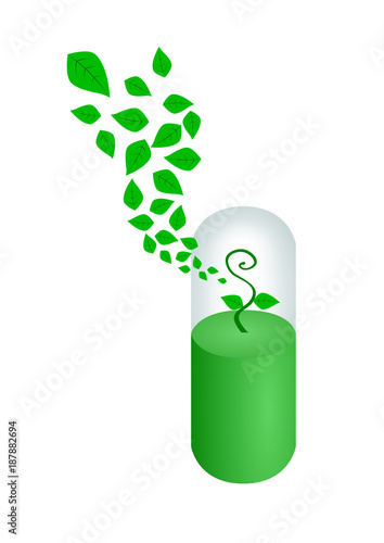 Herbal medicine capsule. photo