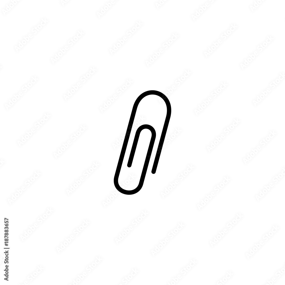 Metal paper clip vector icon