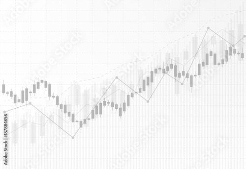 Business candle stick graph chart of stock market investment trading on white background design. Bullish point, Trend of graph. Vector illustration