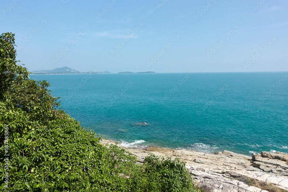 Lad Koh Viewpoint. Look out ocean side. Koh Samui.