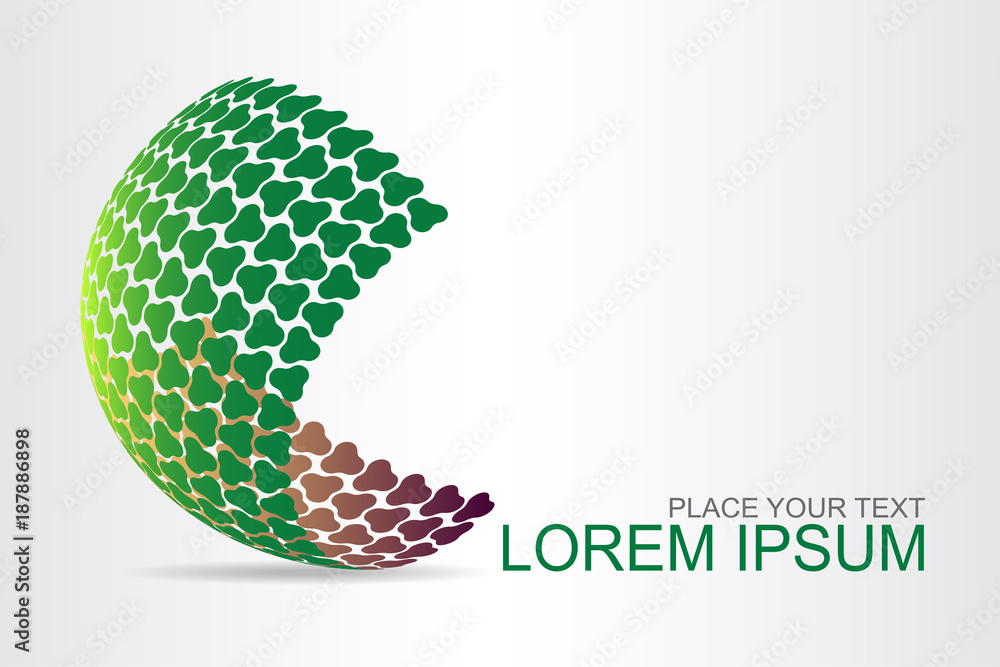 Logo stylized spherical surface with abstract shapes Logo stylized spherical surface with abstract shapes