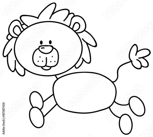 Fototapeta Naklejka Na Ścianę i Meble -  Löwe Strichmännchen - Vektor-Illustration