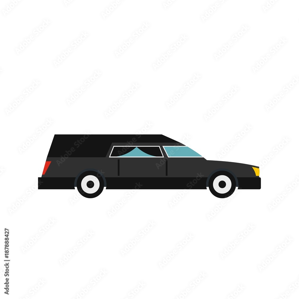 Hearse icon, flat style