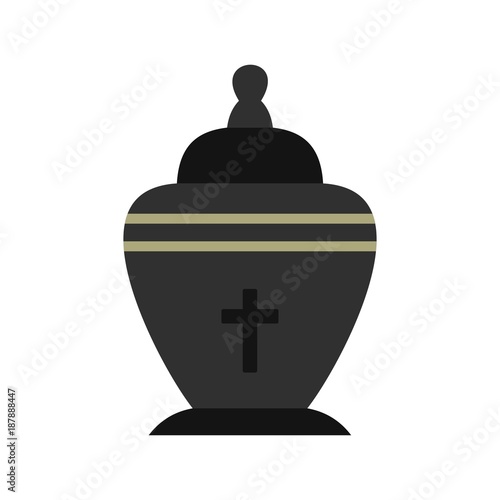 Urn icon, flat style