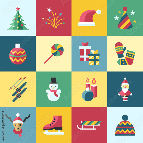 Digital vector christmas and new year holidays set