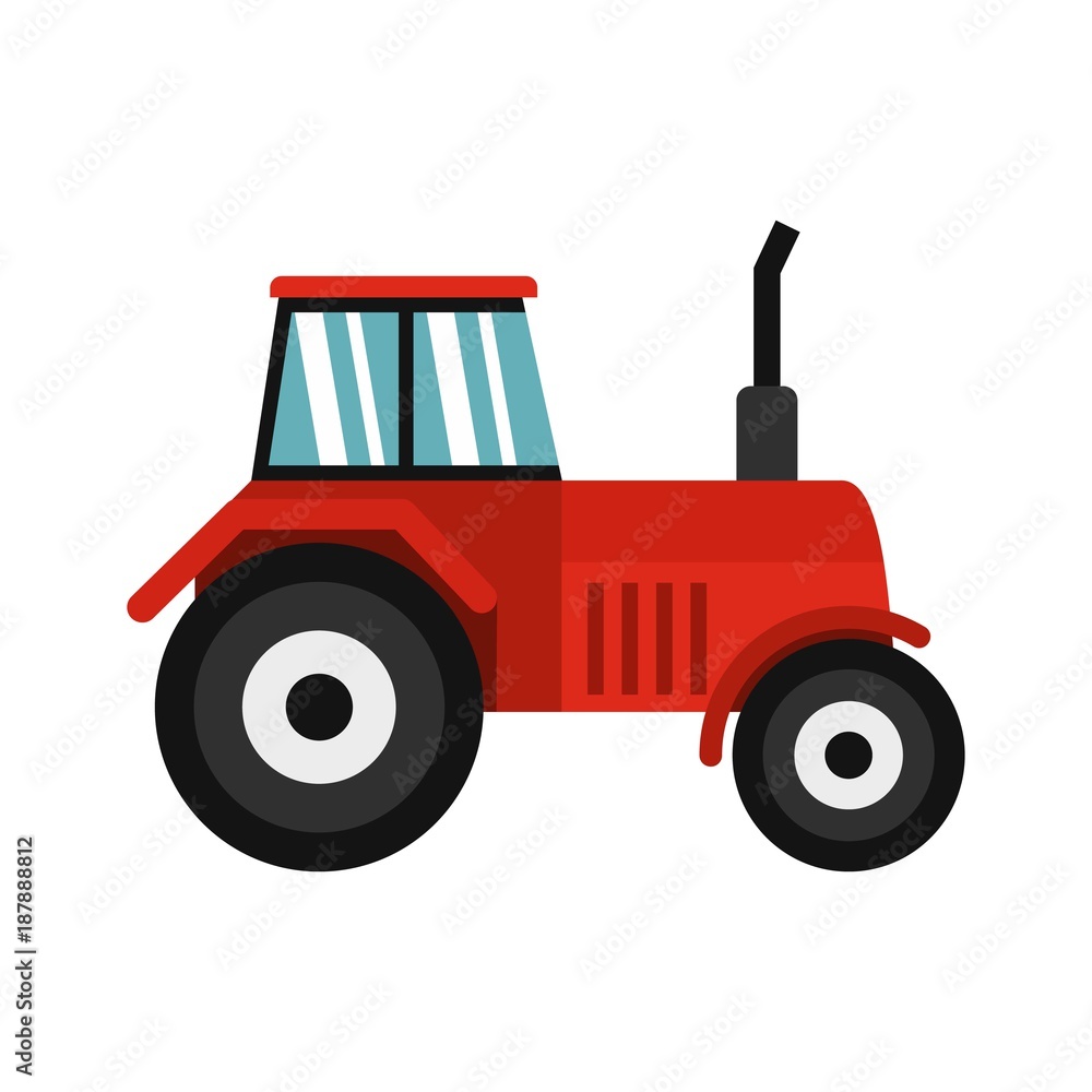 Tractor icon, flat style