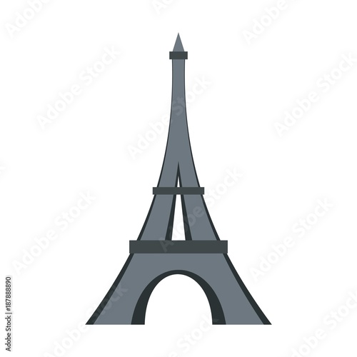 Eiffel tower icon, flat style