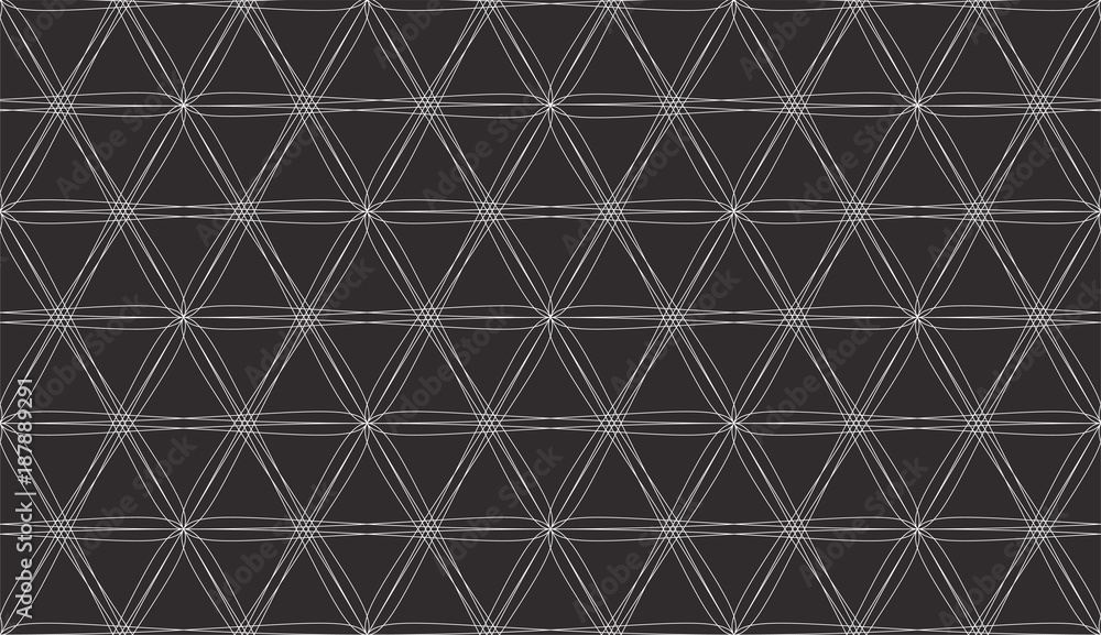 Seamless pattern with White Intersecting Lines on Black background Vector Seamless pattern with White Intersecting Lines on Black background Vector