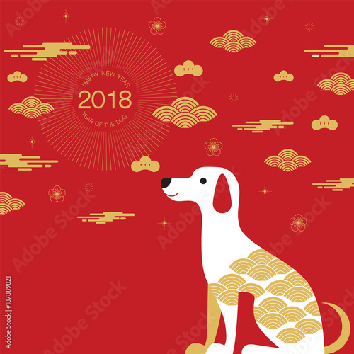Chinese new year , 2018, greetings, calendar, Year of the dog