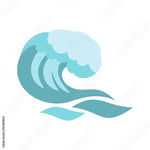 Big wave icon, cartoon style