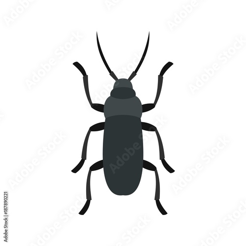 Gray bug icon, flat style