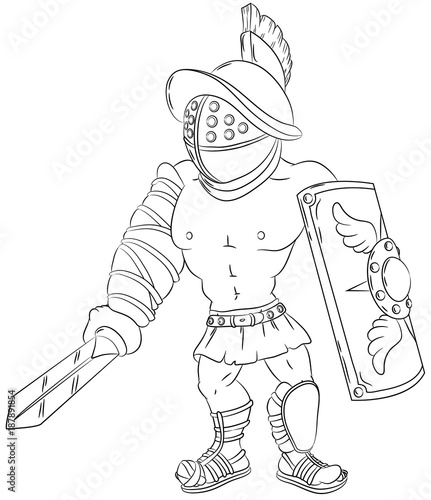 Römischer Gladiator - Vektor-Illustration