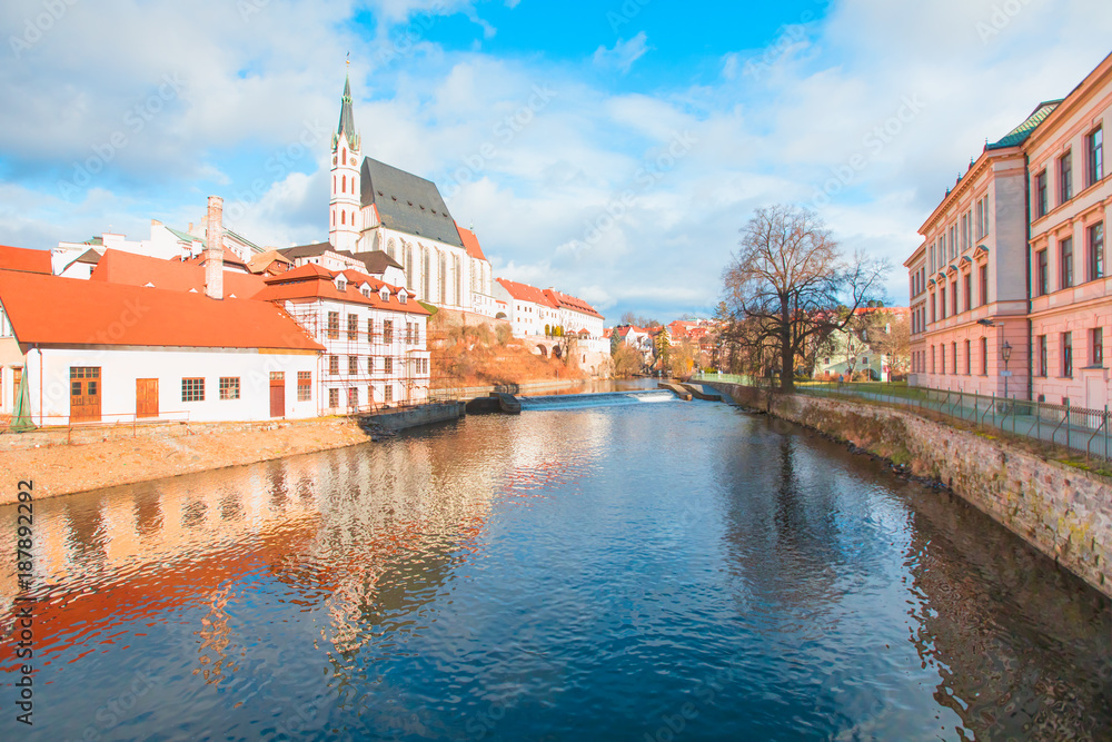 Obraz premium Traditional architecture of old bohemian town Czech Krumlov Cesky Krumlov in Czech Republic