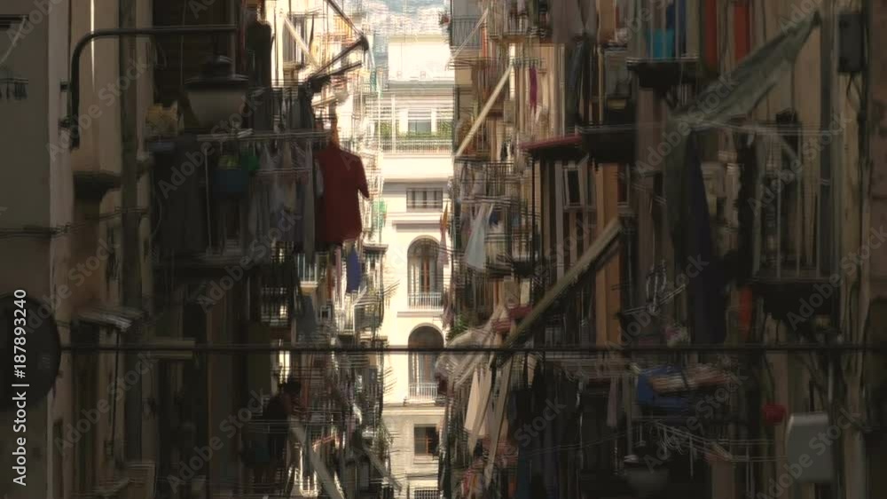 Typical lively road in Naples filmed from top to bottom. Typical lively road in Naples filmed from top to bottom.