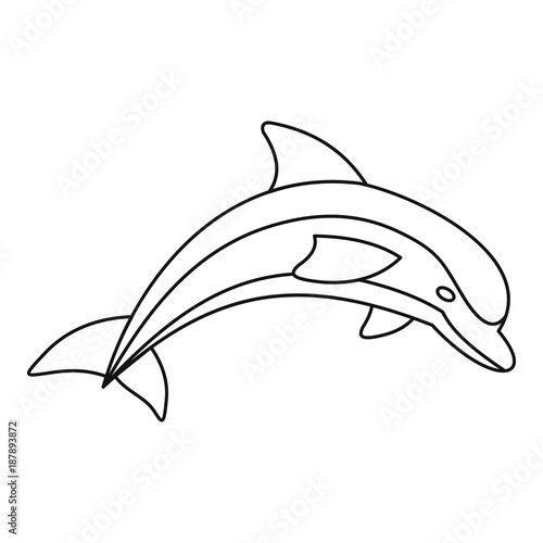 Dolphin icon  outline style