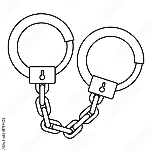 Handcuffs icon, outline style