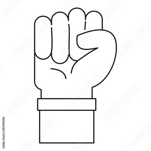 Fist icon, outline style