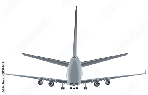  back view passenger airplane