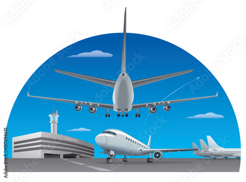 airport and airplanes