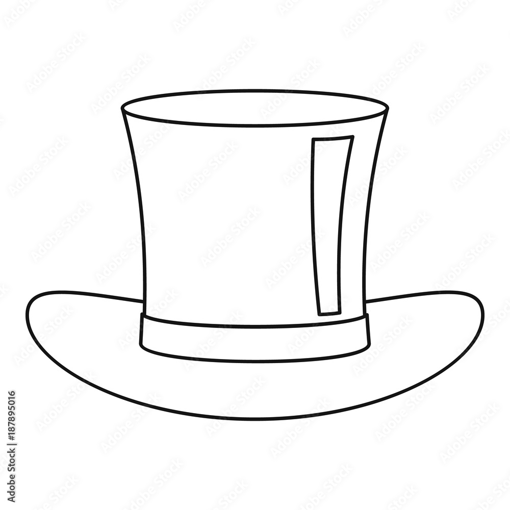 Silk hat icon, outline style