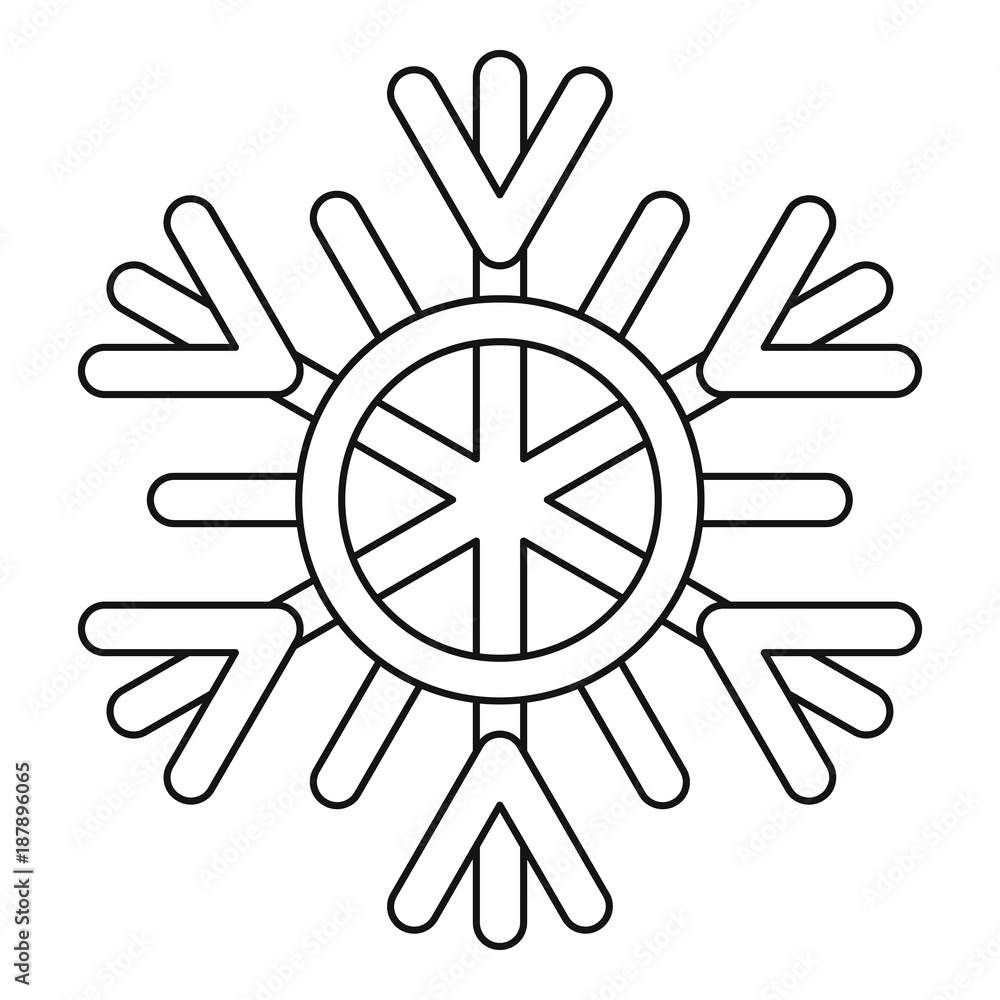 Snowflake icon, outline style Snowflake icon, outline style