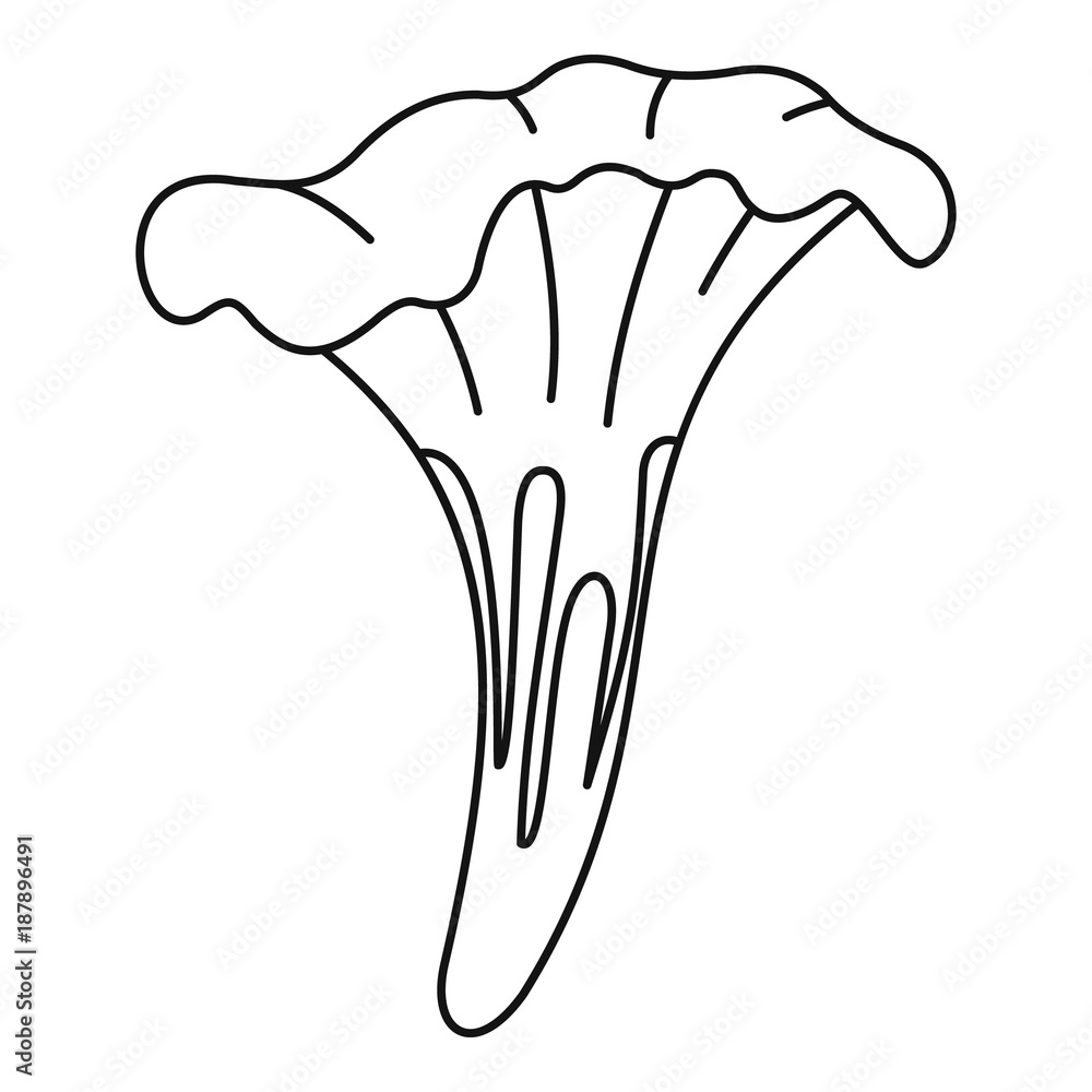 Chanterelle icon, outline style Chanterelle icon, outline style