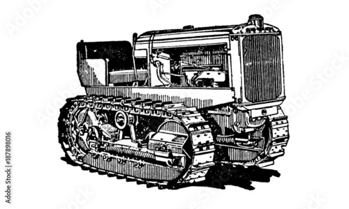 Tractor Illustration on White Background