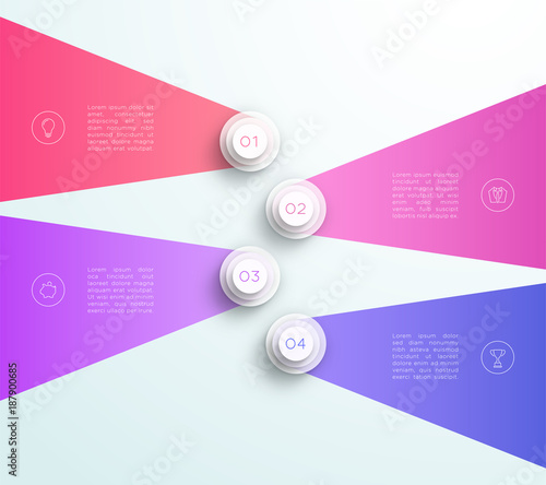 Infographic Number 1 to 4 Page 3d Divide Layout