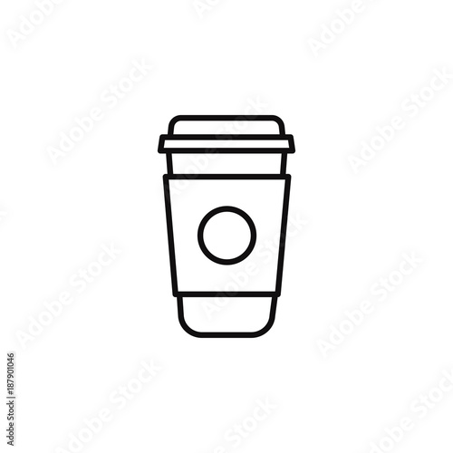 Line icon of tea or coffee cup. Linear coffee and tea sign