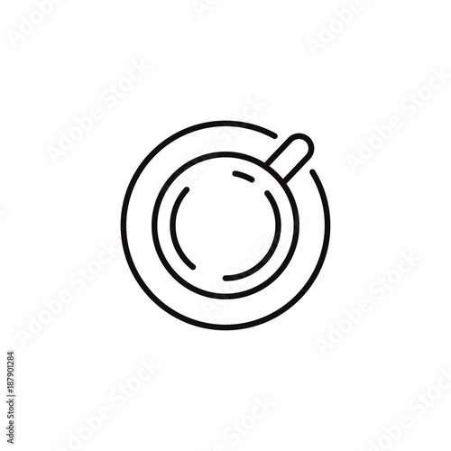 Line icon of tea or coffee cup. Linear coffee and tea sign