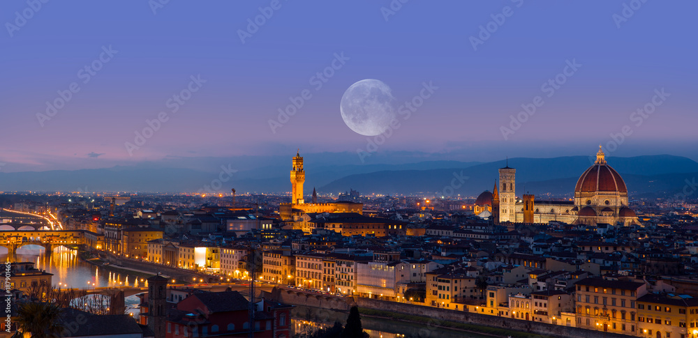 View of Cathedral Santa Maria del Fiore in Florence, Italy 