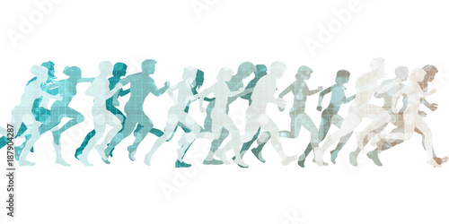 Men and Women Running