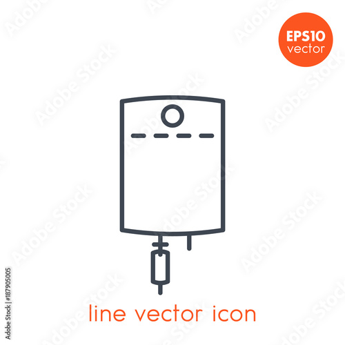 iv bag vector line icon on white