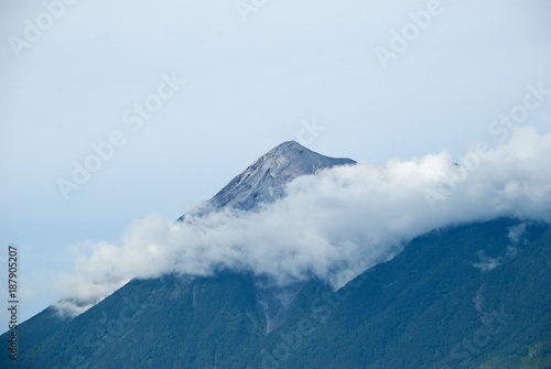 Panoramic view of volcano in Guatemala active called Fire. Elevation: 3.763 m in Central America.