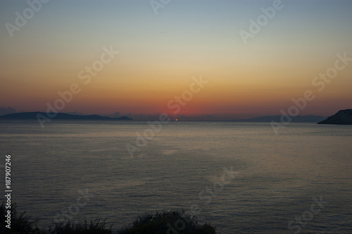 Agia Pelagia beach and sea view  sunrise  Crete  Greece