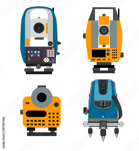A set of mine tools and measuring instruments. Devices and means of individual protection. Vector illustration