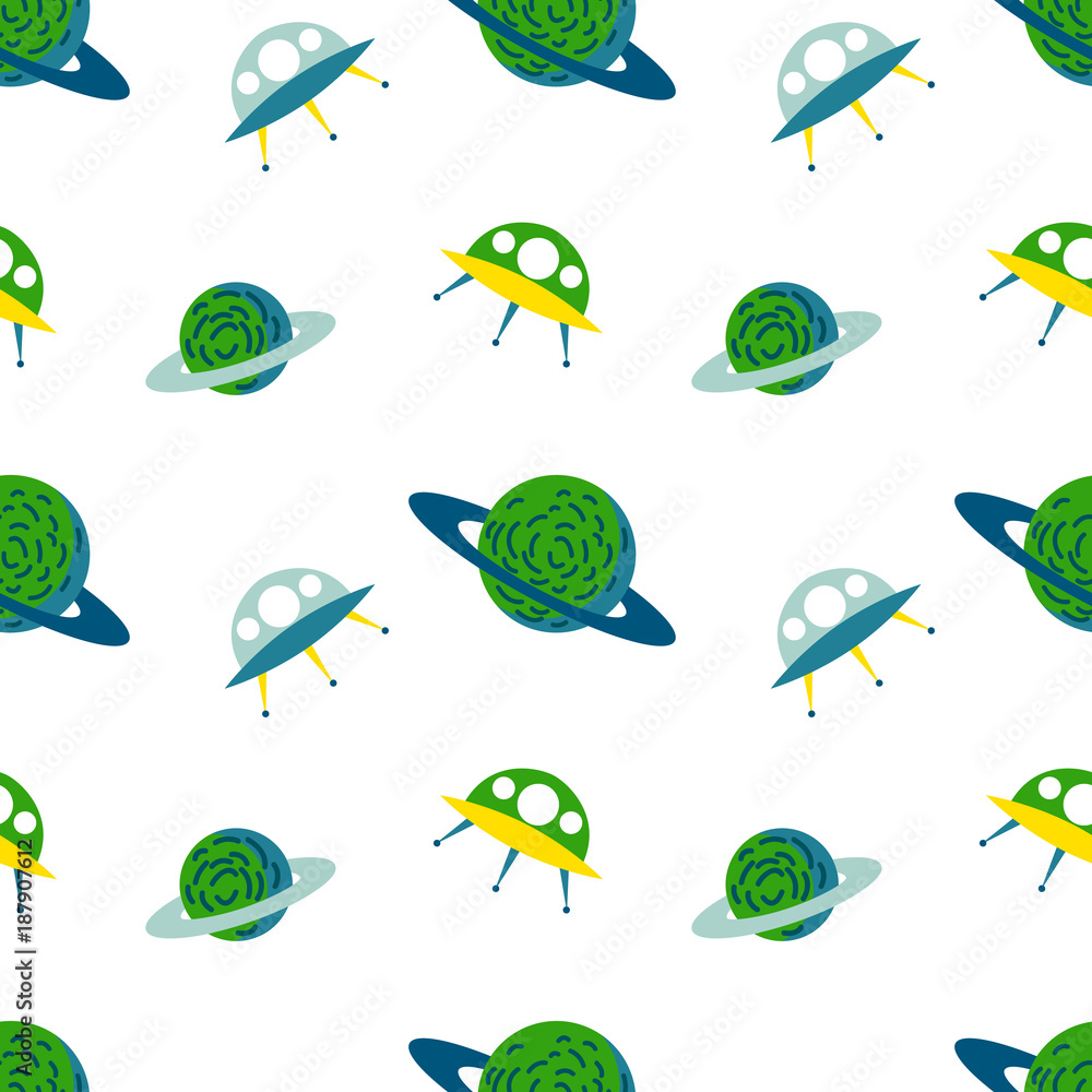 Obraz premium .Seamless space pattern background. Vector illustration galaxy background.