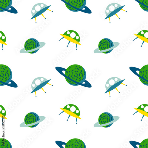 .Seamless space pattern background. Vector illustration galaxy background.