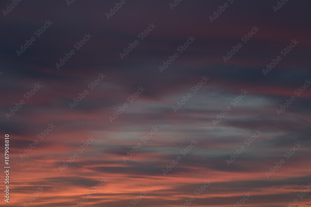Red Sky Sunset over Landscape