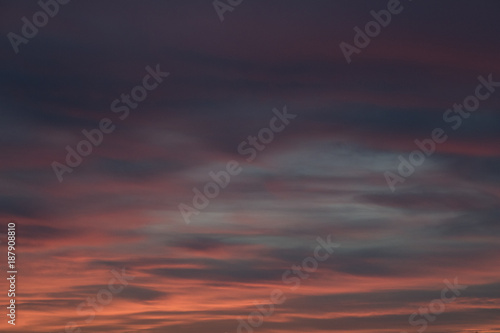 Fototapeta Naklejka Na Ścianę i Meble -  Red Sky Sunset over Landscape