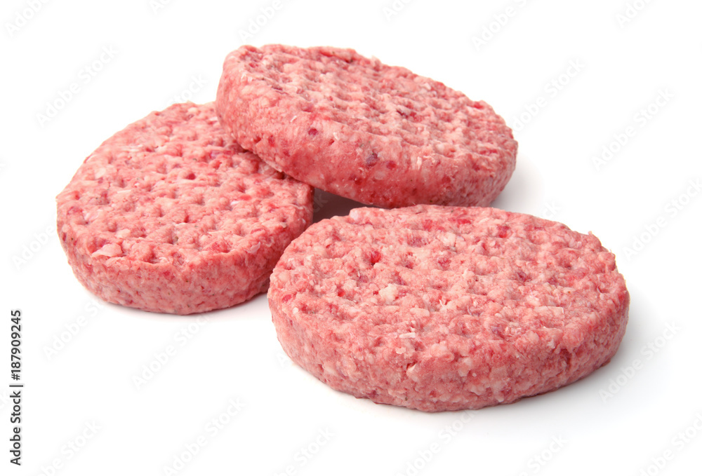 Fresh raw burger patties Fresh raw burger patties