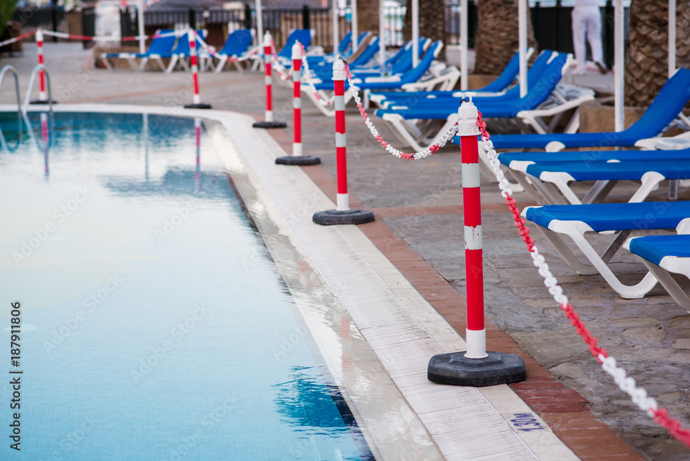 Naklejka premium Pool with fences.