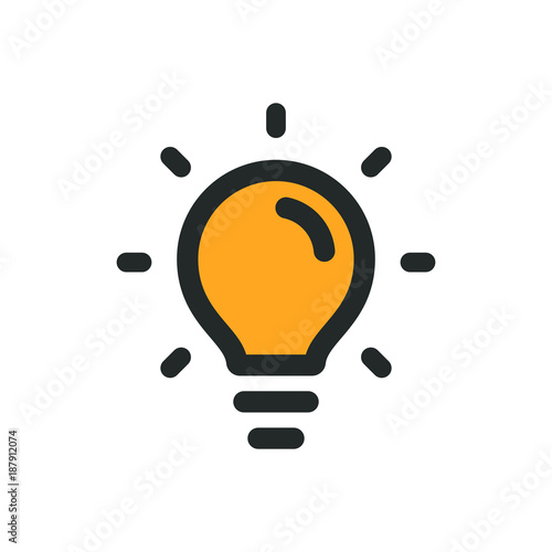 Lamp icon, lightbulb, symbol of idea