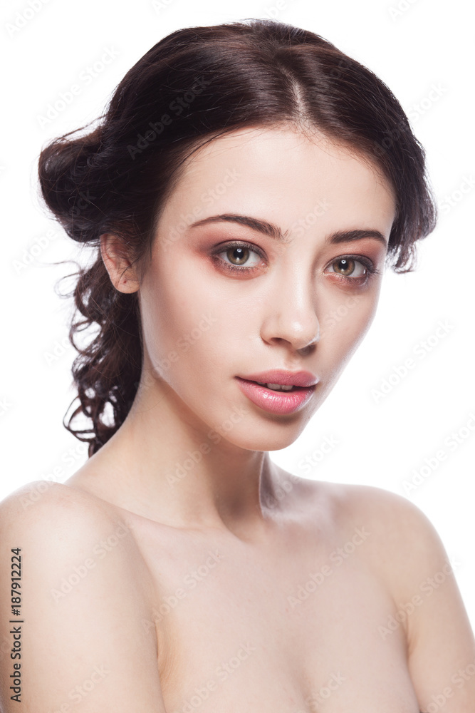 closeup portrait of young woman with clean fresh skin closeup portrait of young woman with clean fresh skin